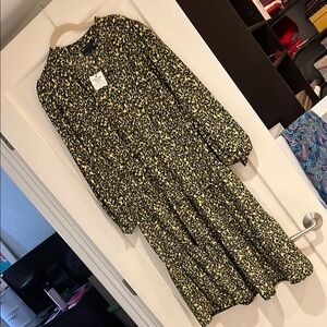 ASOS Black and Yellow Patterned Dress